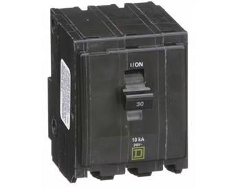 Square D Miniature Circuit Breaker, QO Series, 30A, 3 Pole, 120/240V AC, 10kA at 120/240V AC